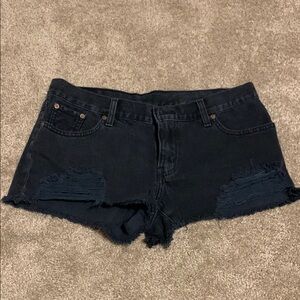Black Denim Women's Shorts
